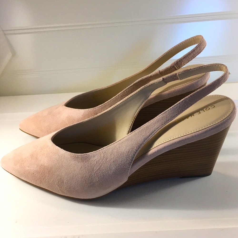 Cole Haan Elnora sling back wedge pump - Mahogany Rose Suede - Picture 8 of 13